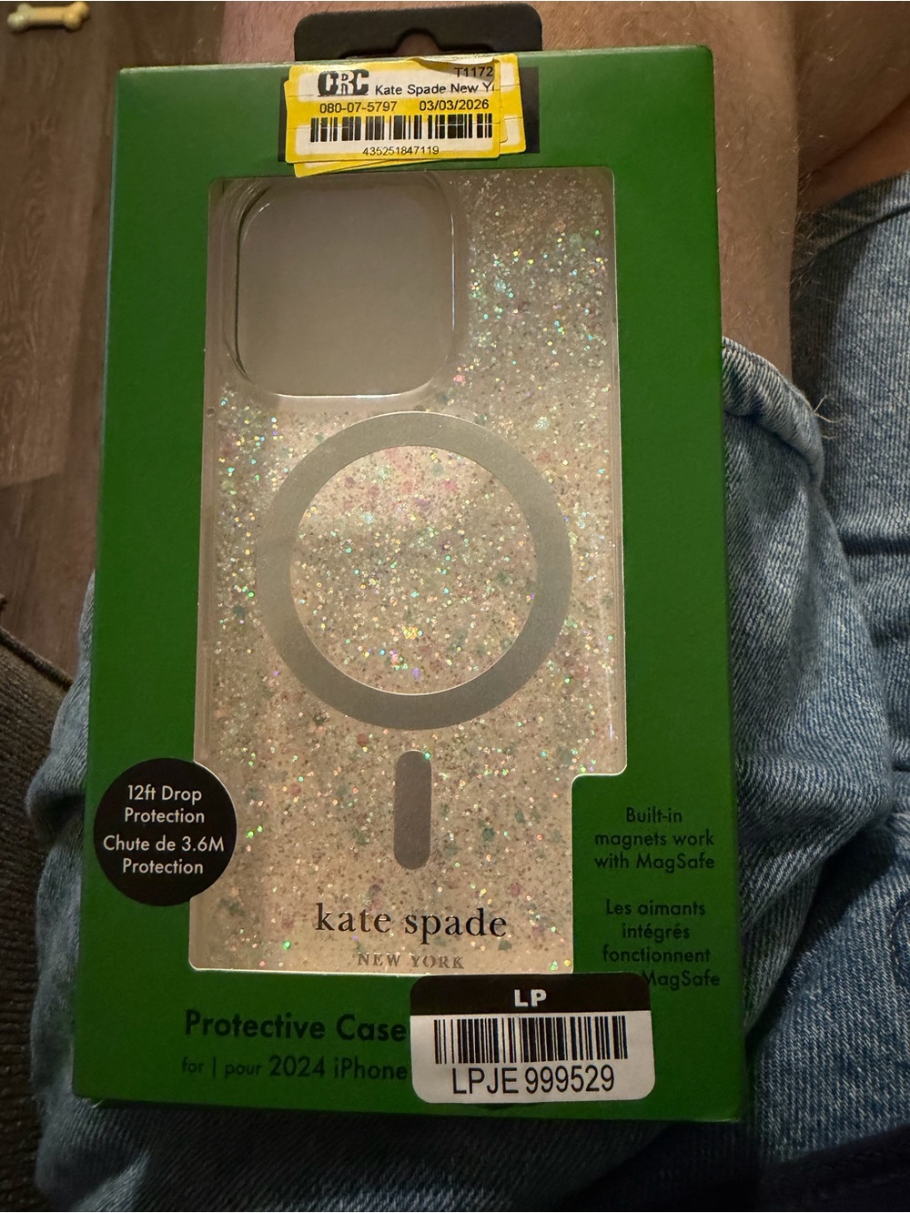 case-mate Glitter Clear MagSafe iPhone Case with Silver Sparkle